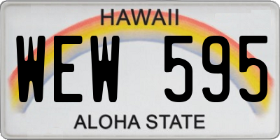 HI license plate WEW595