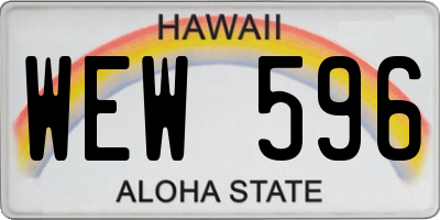 HI license plate WEW596