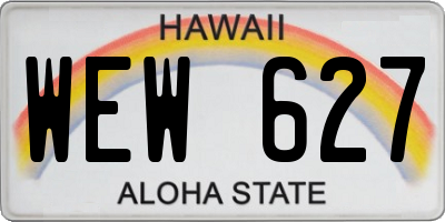 HI license plate WEW627