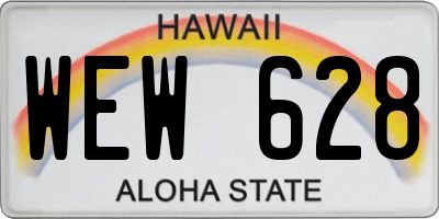 HI license plate WEW628