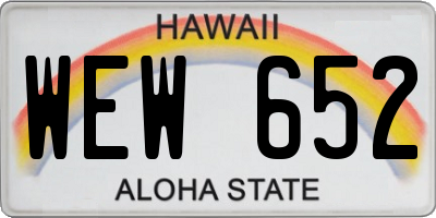 HI license plate WEW652