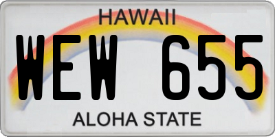 HI license plate WEW655
