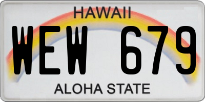 HI license plate WEW679