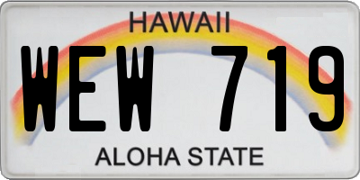 HI license plate WEW719