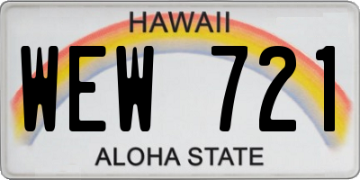 HI license plate WEW721