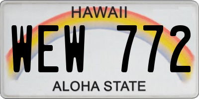 HI license plate WEW772