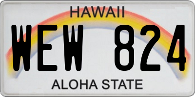 HI license plate WEW824