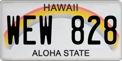 HI license plate WEW828