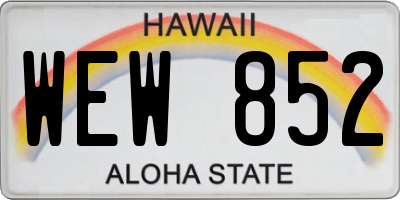 HI license plate WEW852