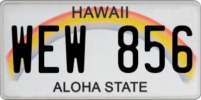 HI license plate WEW856