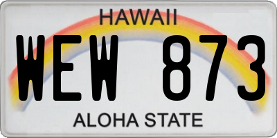 HI license plate WEW873