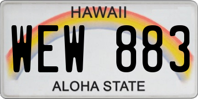 HI license plate WEW883