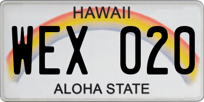 HI license plate WEX020