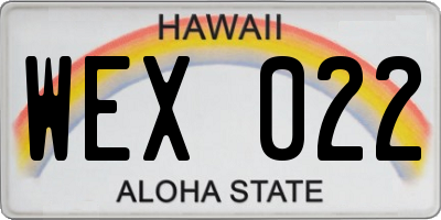 HI license plate WEX022