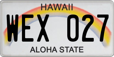 HI license plate WEX027