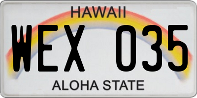 HI license plate WEX035
