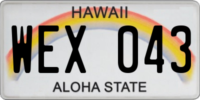 HI license plate WEX043