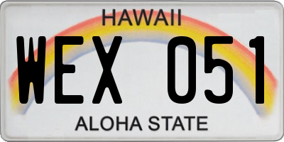 HI license plate WEX051