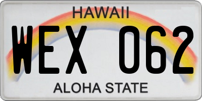 HI license plate WEX062