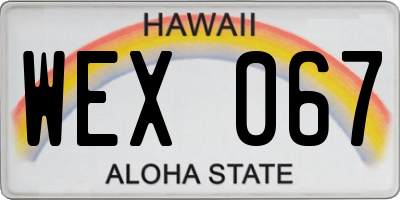 HI license plate WEX067