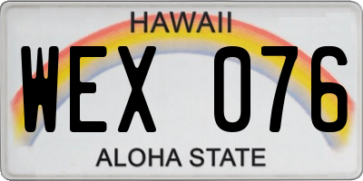 HI license plate WEX076