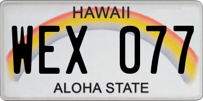 HI license plate WEX077