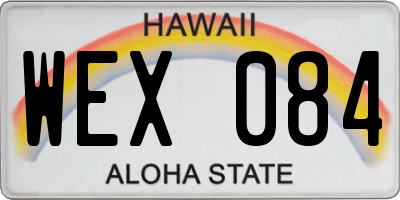 HI license plate WEX084