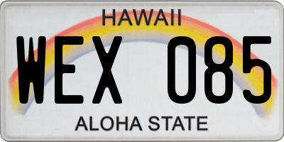 HI license plate WEX085