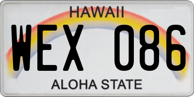HI license plate WEX086