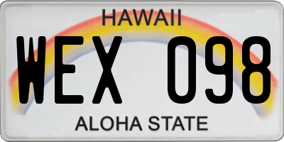 HI license plate WEX098
