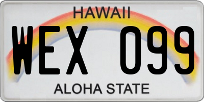 HI license plate WEX099