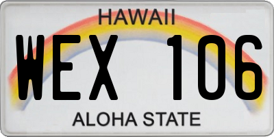 HI license plate WEX106