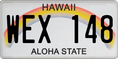 HI license plate WEX148