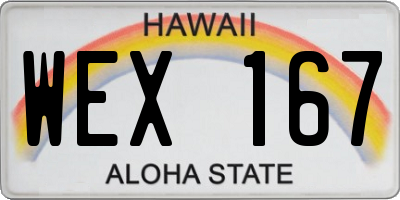 HI license plate WEX167