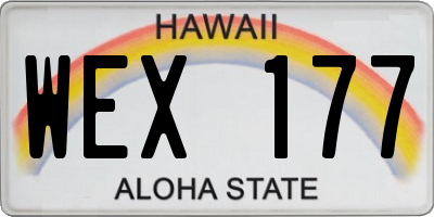 HI license plate WEX177