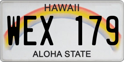 HI license plate WEX179