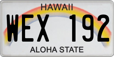 HI license plate WEX192