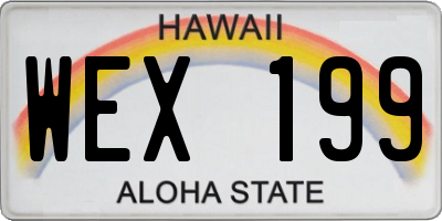 HI license plate WEX199