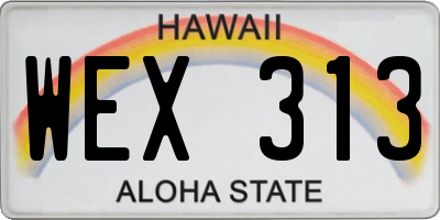HI license plate WEX313