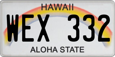 HI license plate WEX332