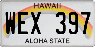 HI license plate WEX397