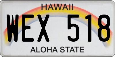 HI license plate WEX518