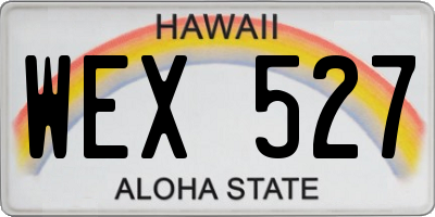 HI license plate WEX527