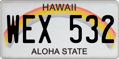 HI license plate WEX532
