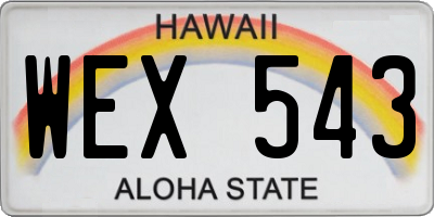 HI license plate WEX543
