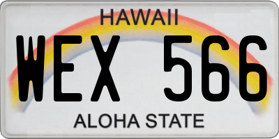 HI license plate WEX566