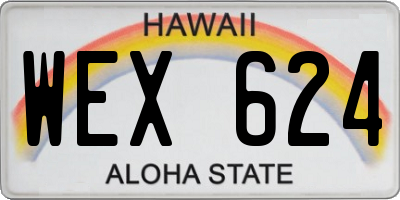 HI license plate WEX624