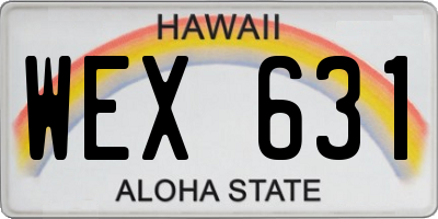 HI license plate WEX631