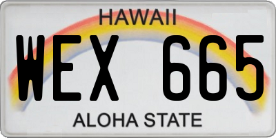 HI license plate WEX665