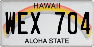 HI license plate WEX704